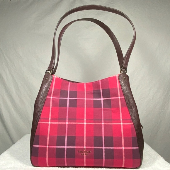 kate spade Handbags - NWOT ♠️ Kate Spade Plaid Leila Medium Triple Compartment Shoulder Bag